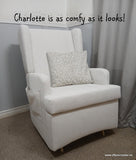 Charlotte Glider With Performance Fabric In Salt - MADE IN CANADA!  Quality & Value