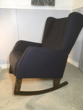Manhattan Wingback Rocker in Cotton Canvas or Natural Denim Fabrics