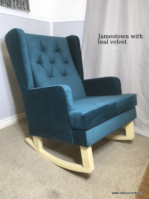 Jamestown Wingback With  Velvet Fabric & Buttons