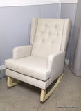 Jamestown Wingback With Oatmeal Linen & Buttons A Fantastic Neutral Look