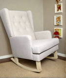 Jamestown Wingback With Oatmeal Linen & Buttons A Fantastic Neutral Look