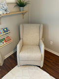 Brooklyn Wingback Rocker With Oatmeal Linen Made In Canada!
