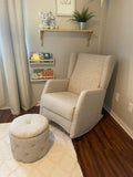 Brooklyn Wingback Rocker With Oatmeal Linen Made In Canada!