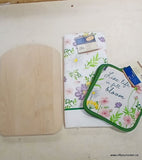 Cutting Board and Tea Towel Kitchen Gift Set
