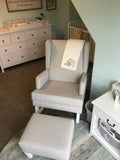 Jamestown Wingback Nursing Chair With French Dot Fabric