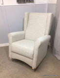 Chelsea Rocking Chair Rocker With Oatmeal LInen fabric MADE IN CANADA!