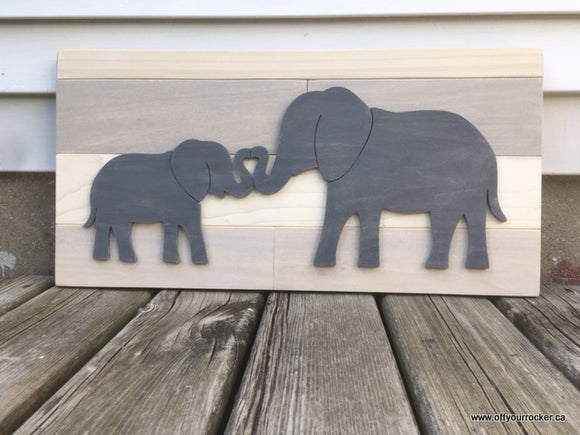 Elephant Decor Adorable Wall Hanging Wood