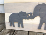 Elephant Decor Adorable Wall Hanging Wood