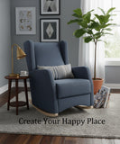 Brooklyn Wingback Rocking Chair Canvas Or Denim Fabrics Made In Canada!  Top Seller!
