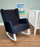Naptime Wingback Rocker with Twill or Canvas Fabric