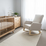 Naptime With Oatmeal Linen Modern Rocking Chair