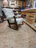 Sleigh Rocker With Toile Fabric