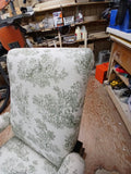 Sleigh Rocker With Toile Fabric