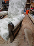 Sleigh Rocker With Toile Fabric