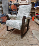 Sleigh Rocker With Toile Fabric