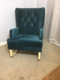 Jamestown Wingback With  Velvet Fabric & Buttons